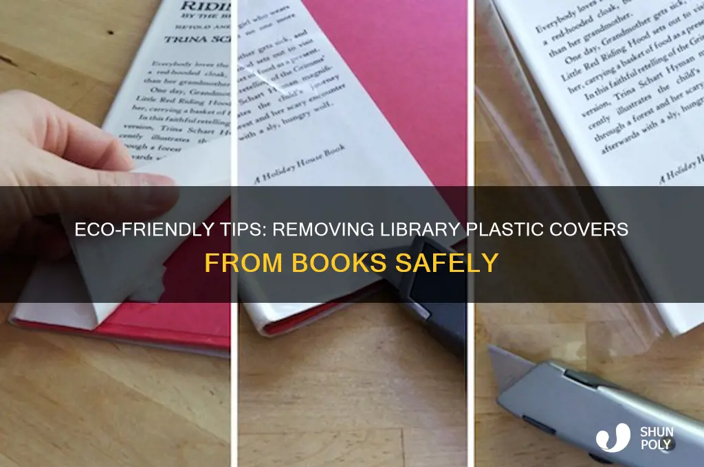 how to get rid of library plastic from a book