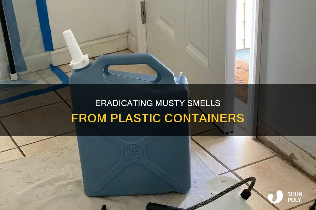 how to get rid of mustysmell in plastic container