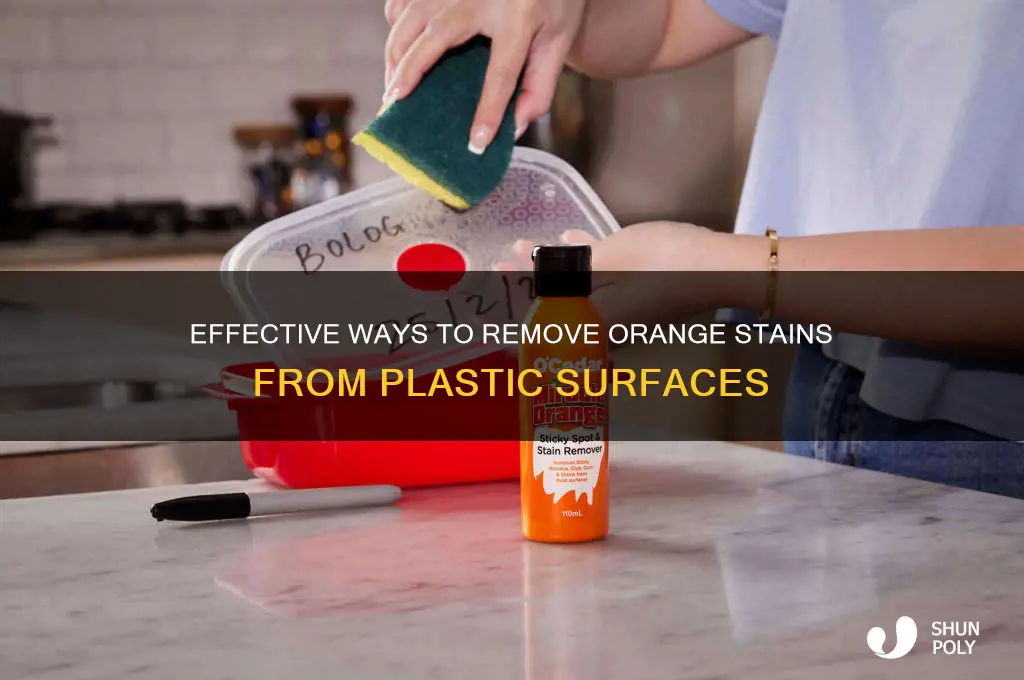 how to get rid of orange stains on plastic