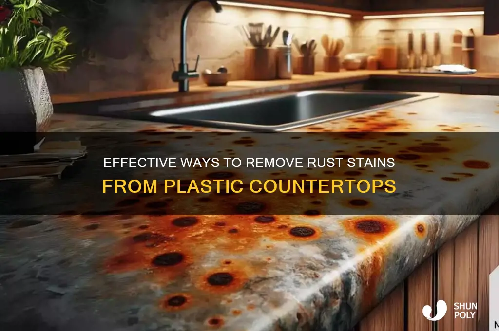 how to get rid of rust stains on plastic countertops