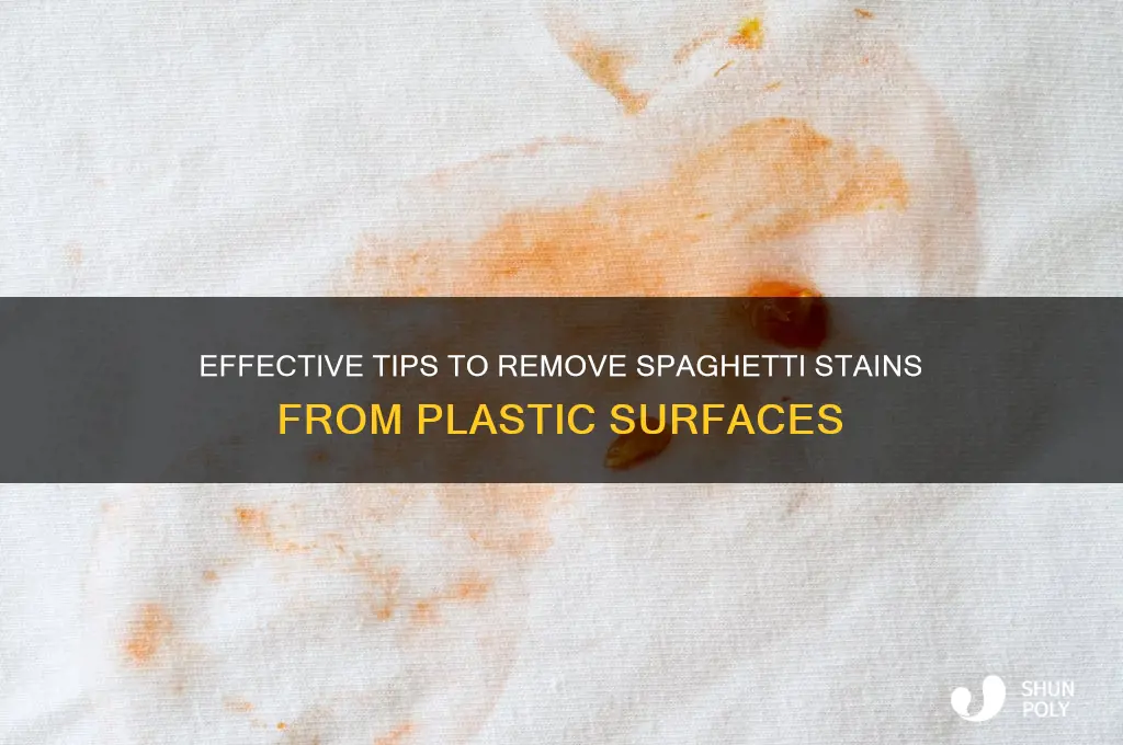 how to get rid of spaghetti stains on plastic