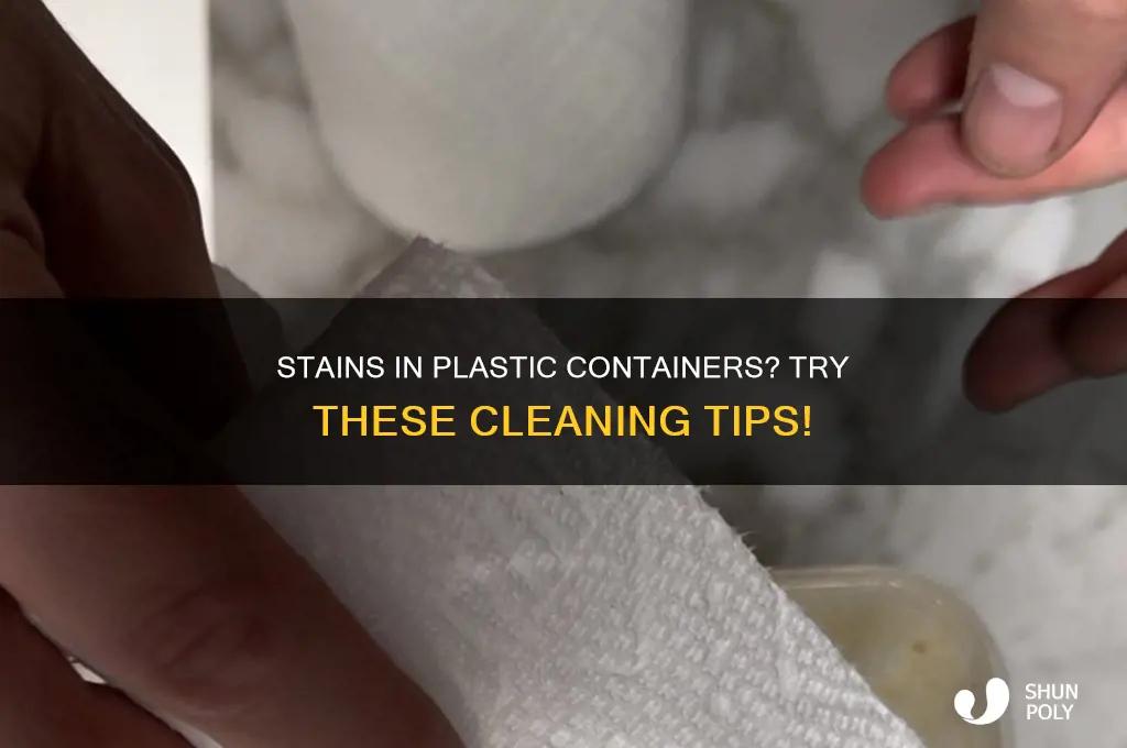 how to get rid of stains in plastic containers
