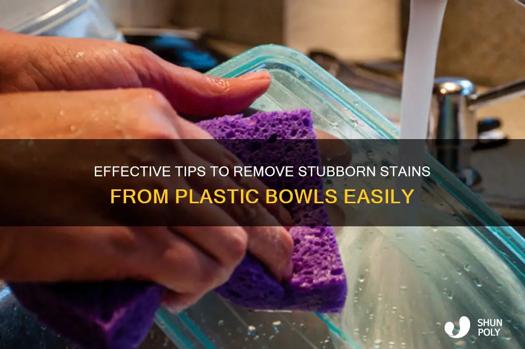 how to get rid of stains on plastic bowls