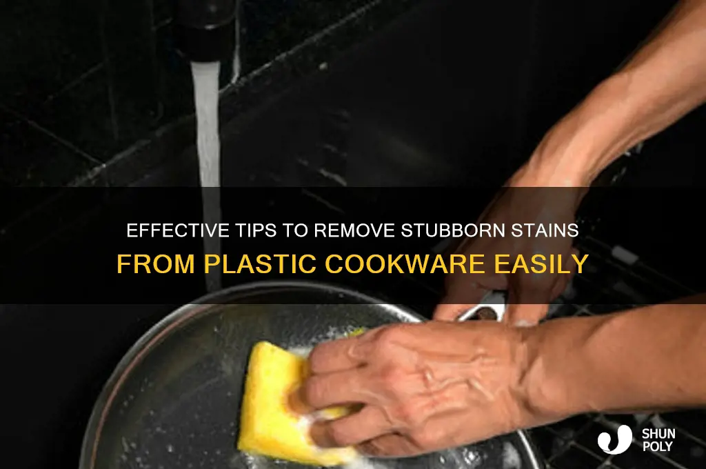 how to get rid of stains on plastic cookware