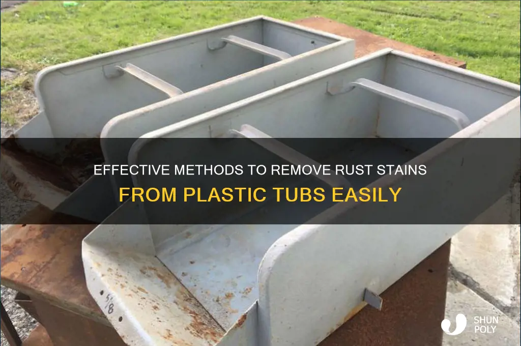 how to get rust stains off of plastic tubs