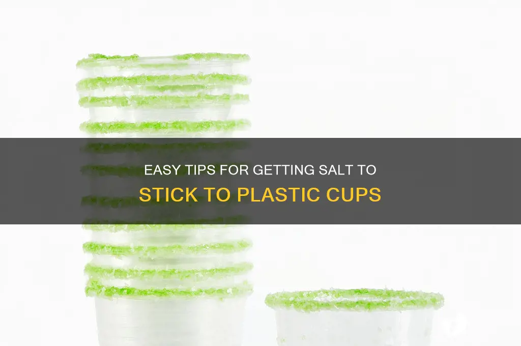 how to get salt to stick to plastic cups
