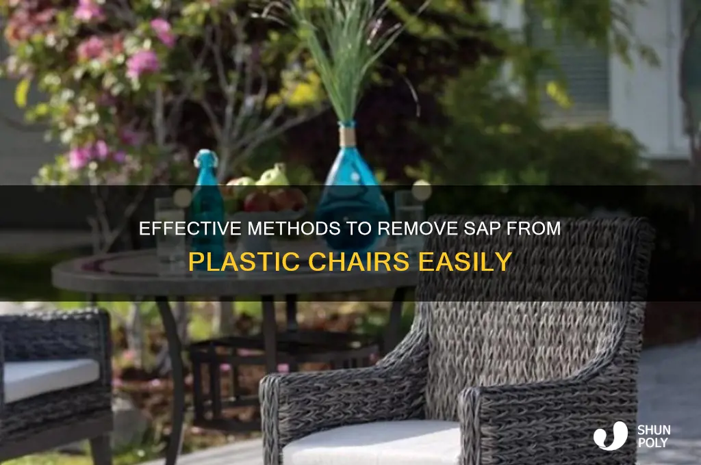 how to get sap off a plastic chair