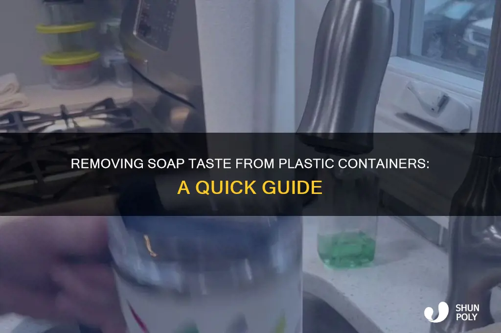 how to get soap taste out of plastic container