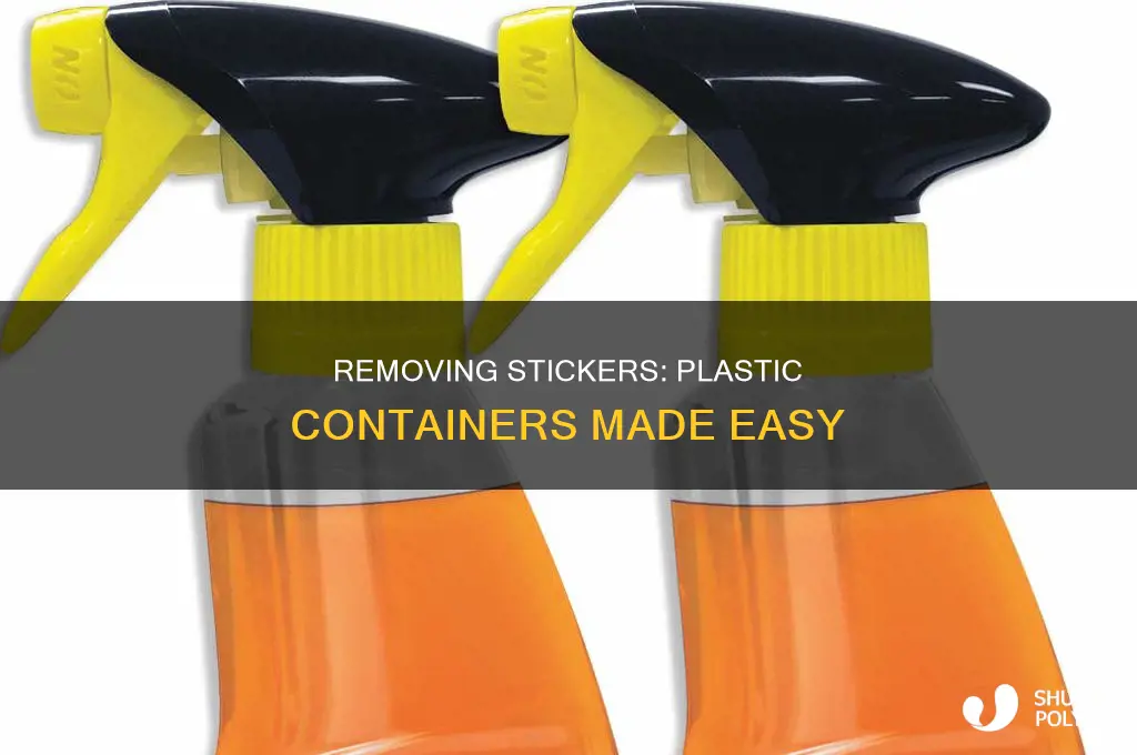 how to get stickers of plastic containers