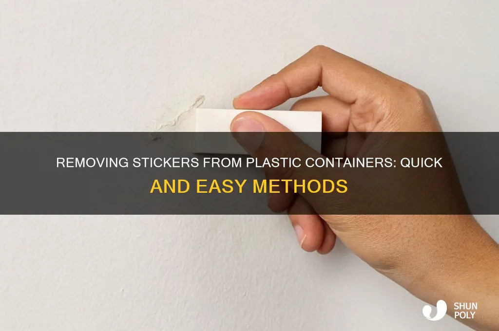 how to get stickers off plastic containers