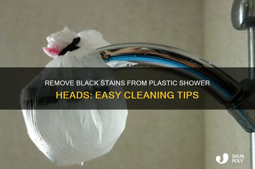 how to get the black off plastic shower heads