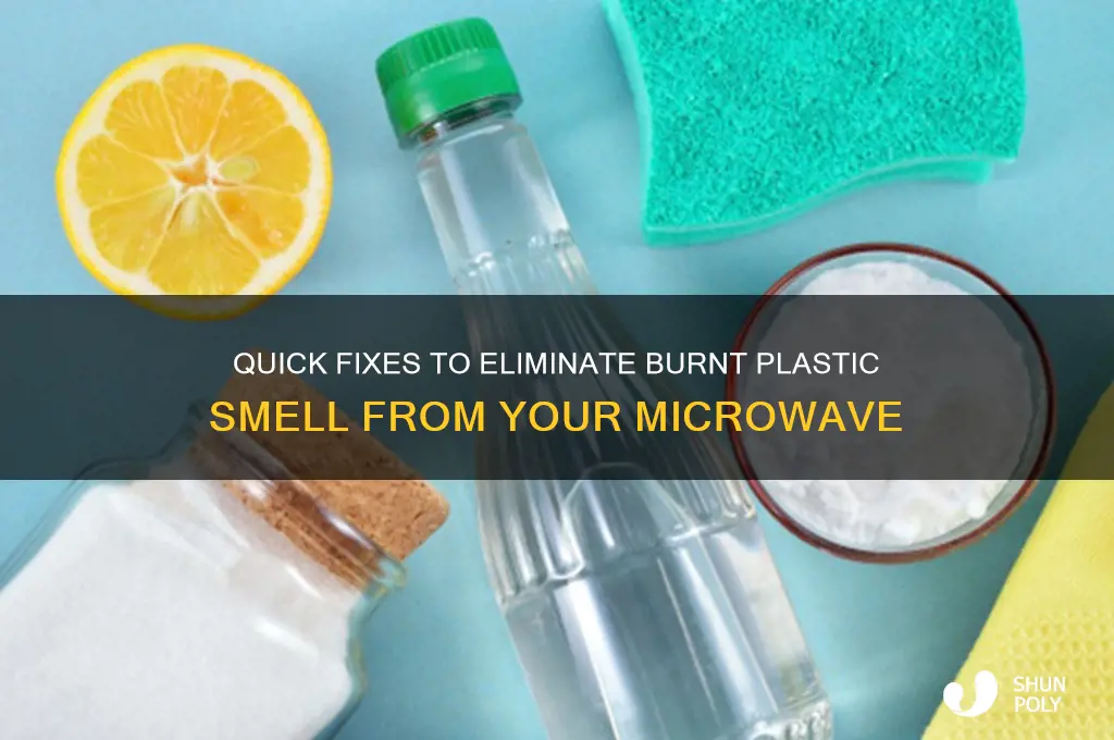 how to get the burnt plastic smell out of microwave