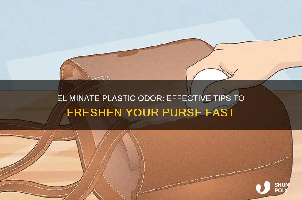 how to get the plastic smell out of a purse