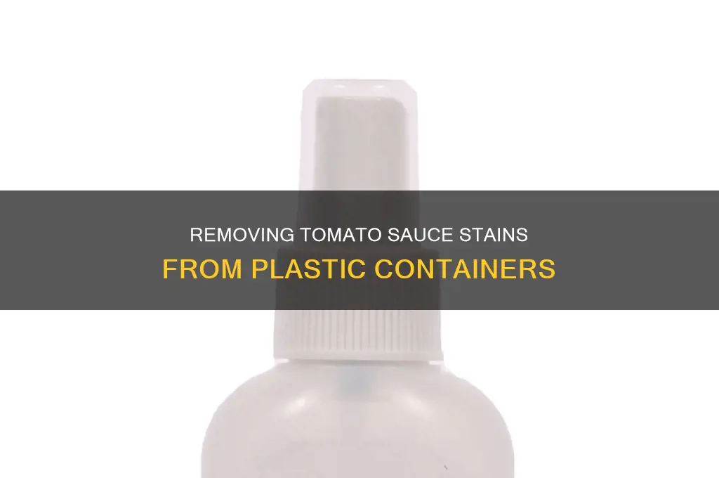 how to get tomato sauce stain out of plastic container