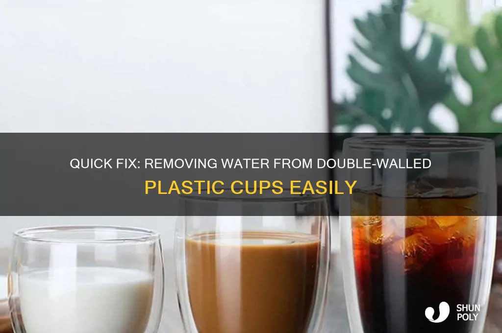 how to get water out of double walled plastic cup