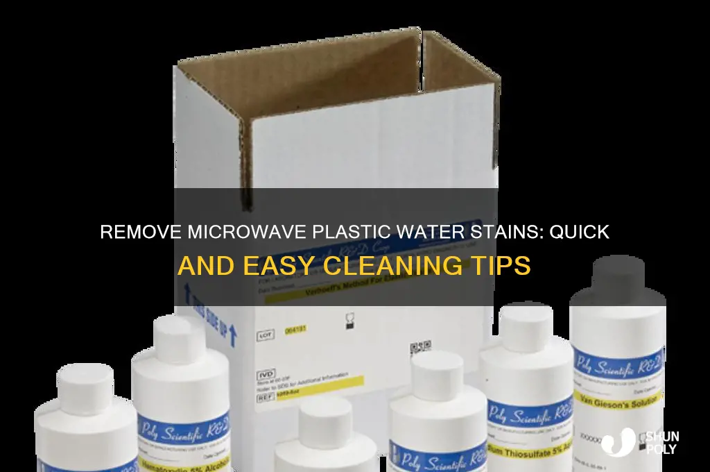 how to get water stains out of plastic on microwave