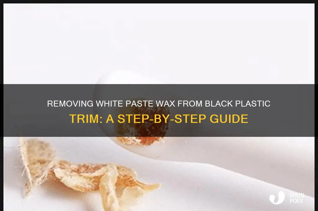 how to get white paste wax off black plastic trim