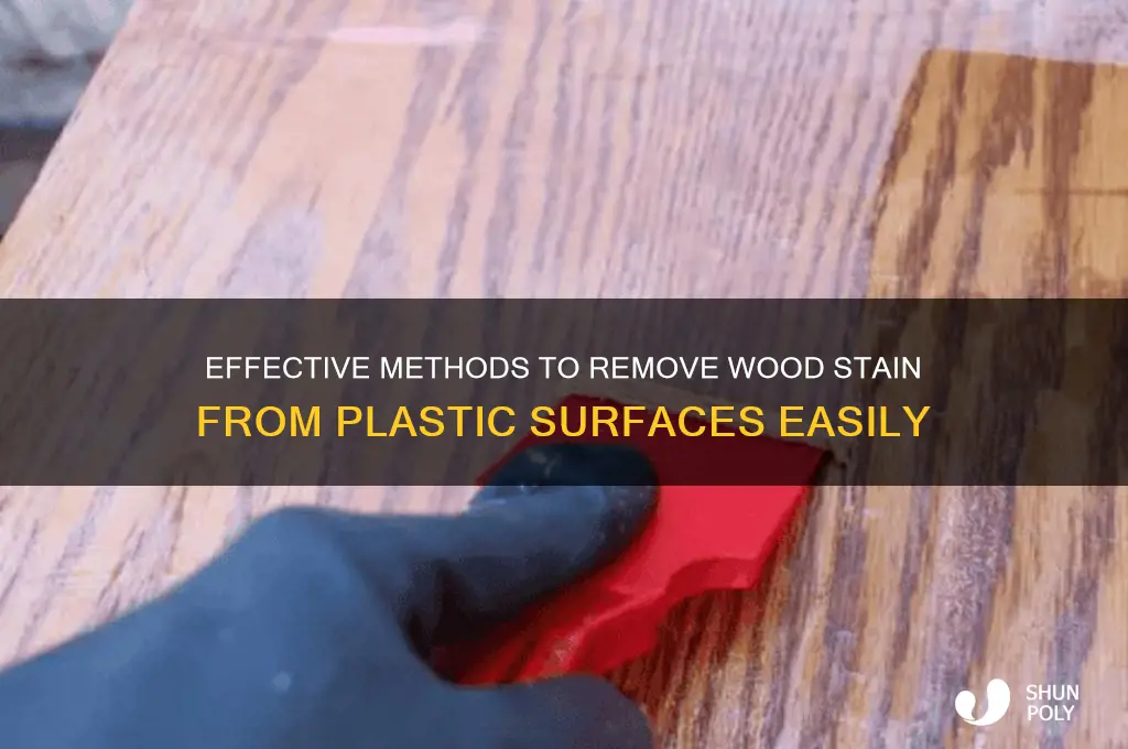 how to get wood stain off of plastic