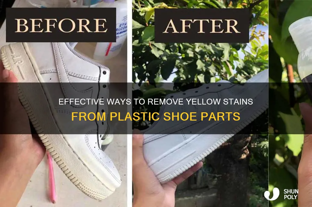how to get yellow out of plastic on shoes