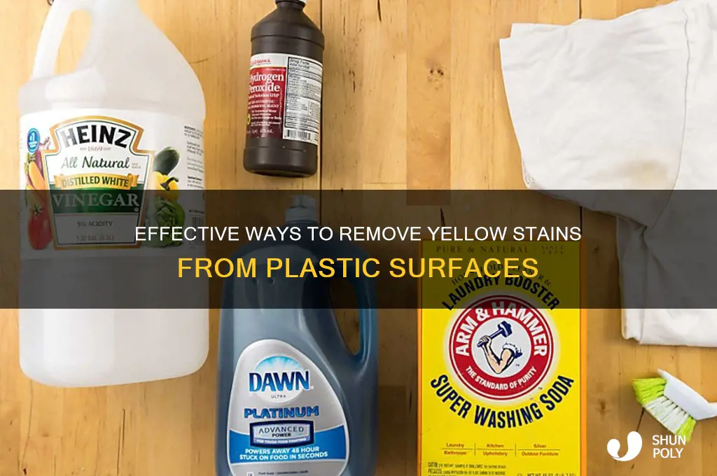 how to get yellow stain off plastic