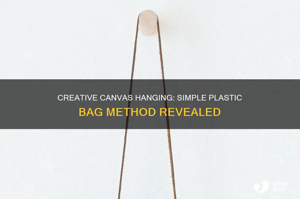 how to hang a canvas with a plastic bag