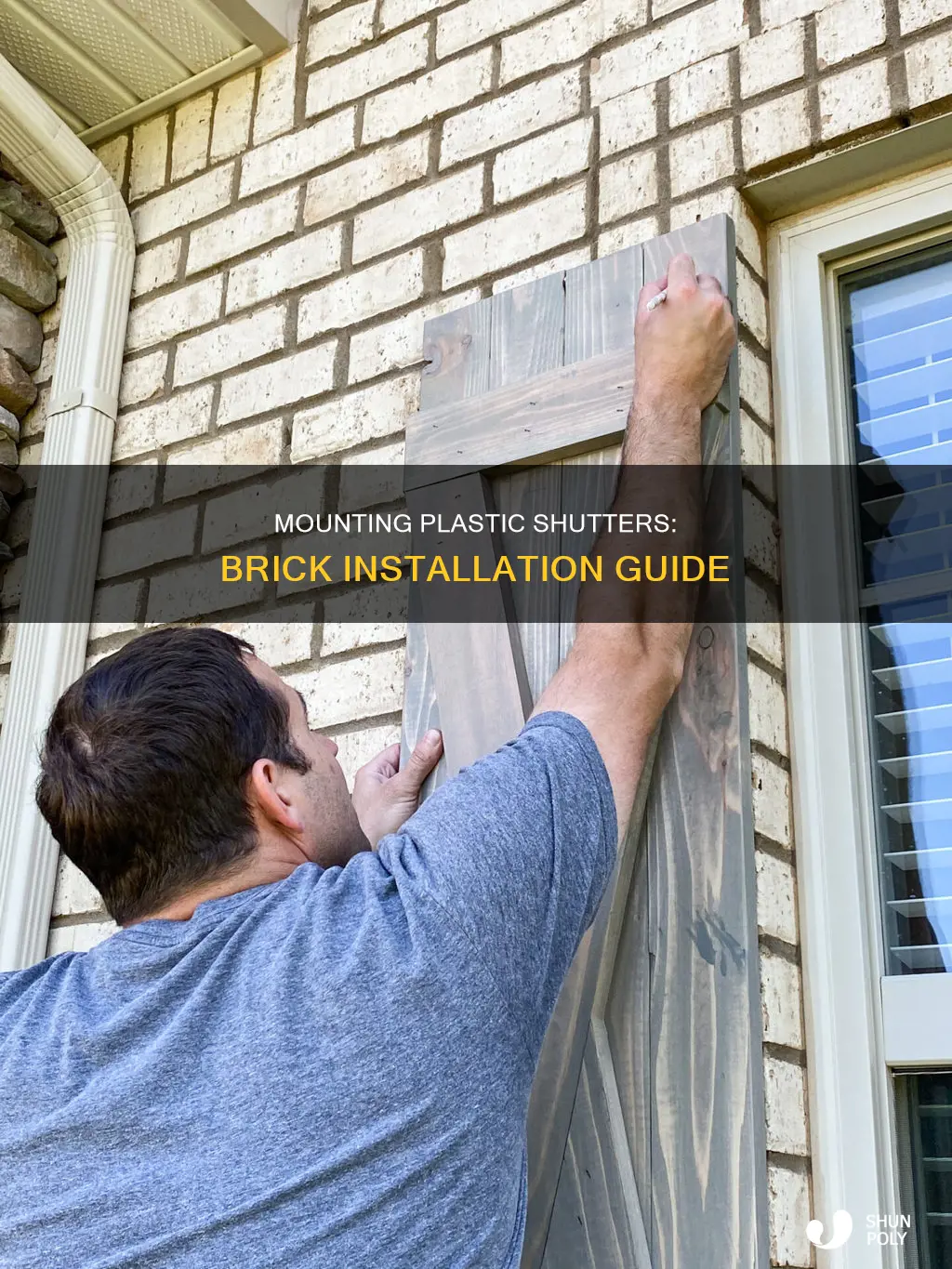 how to hang plastic shutters on brick