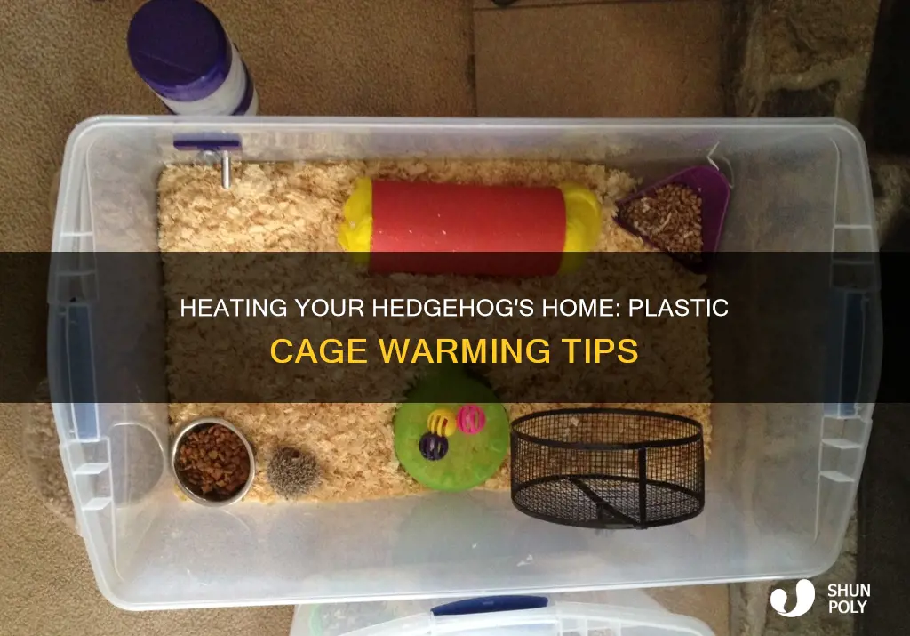how to heat a plastic hedgehog cage