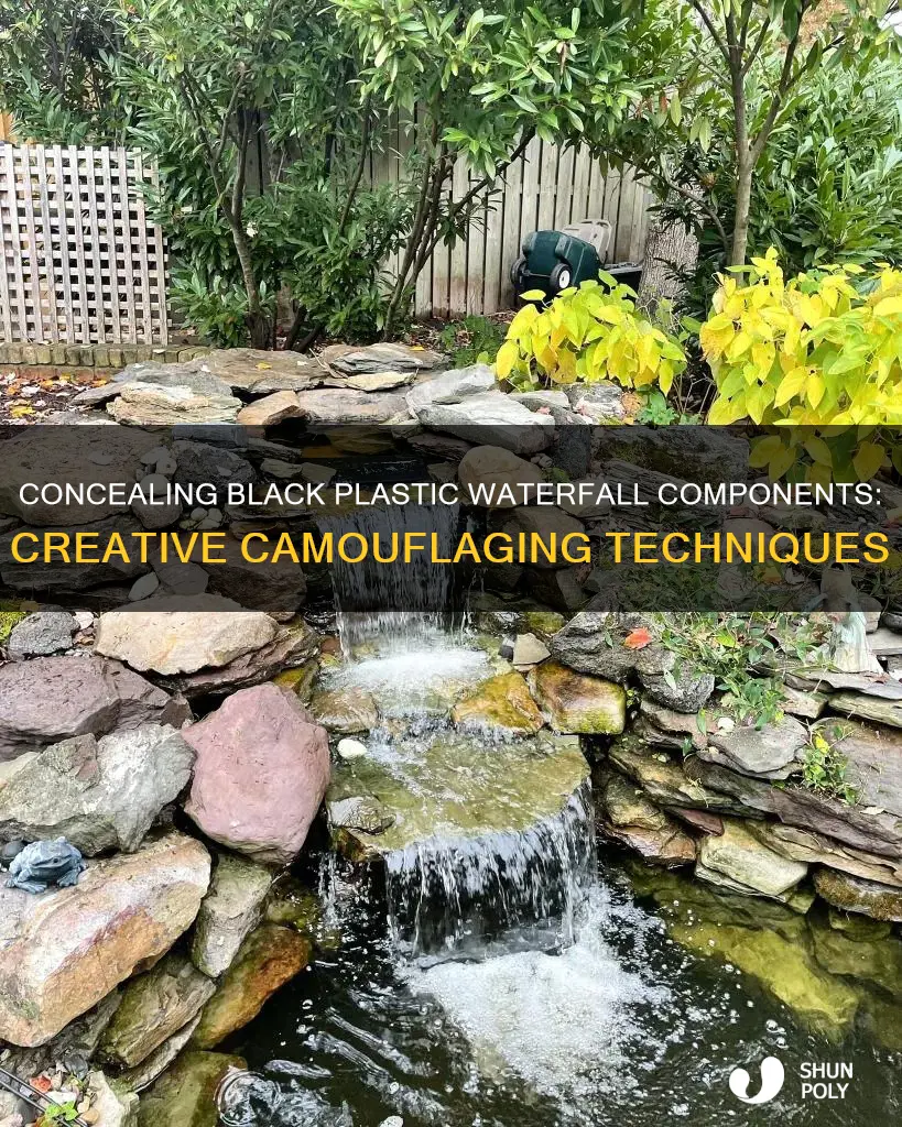 how to hide black plastic waterfall components