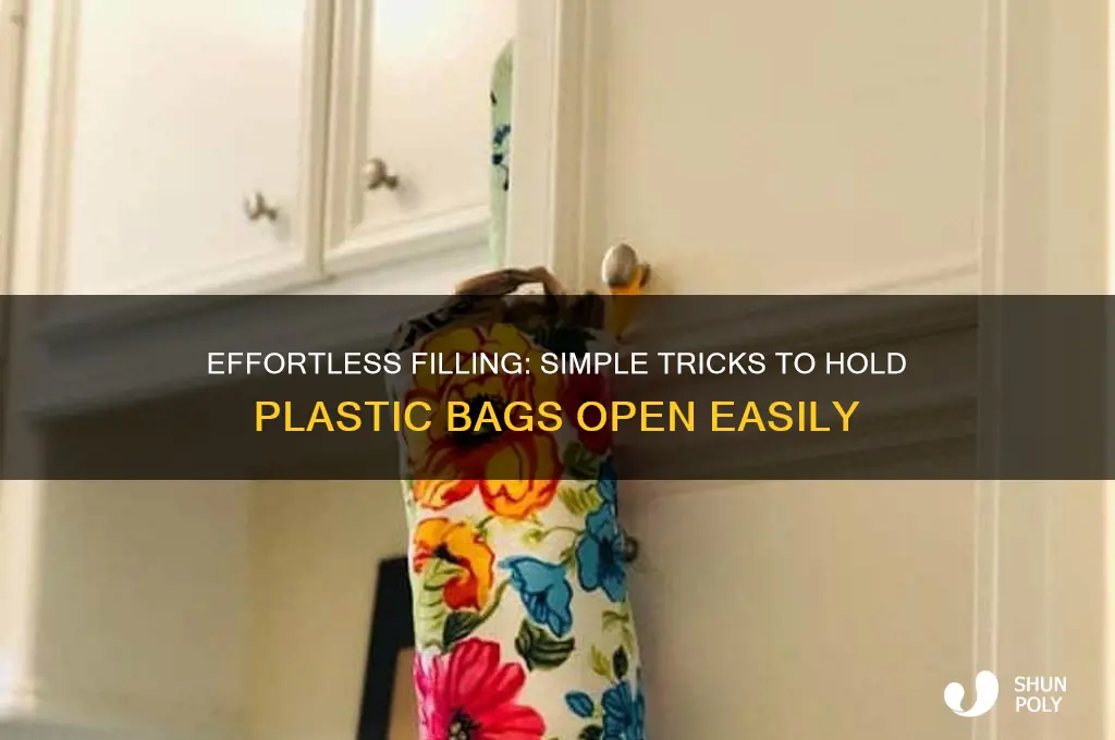 how to hold plastic bags open for filling