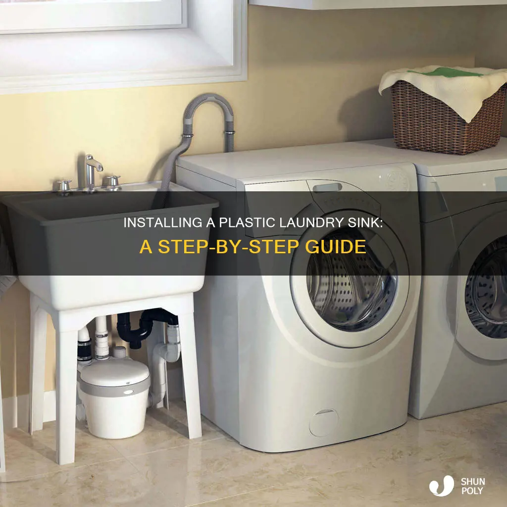 how to install a plastic laundry sink