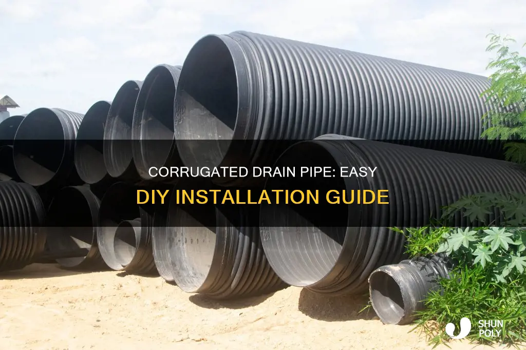 how to install corrugated plastic drain pipe