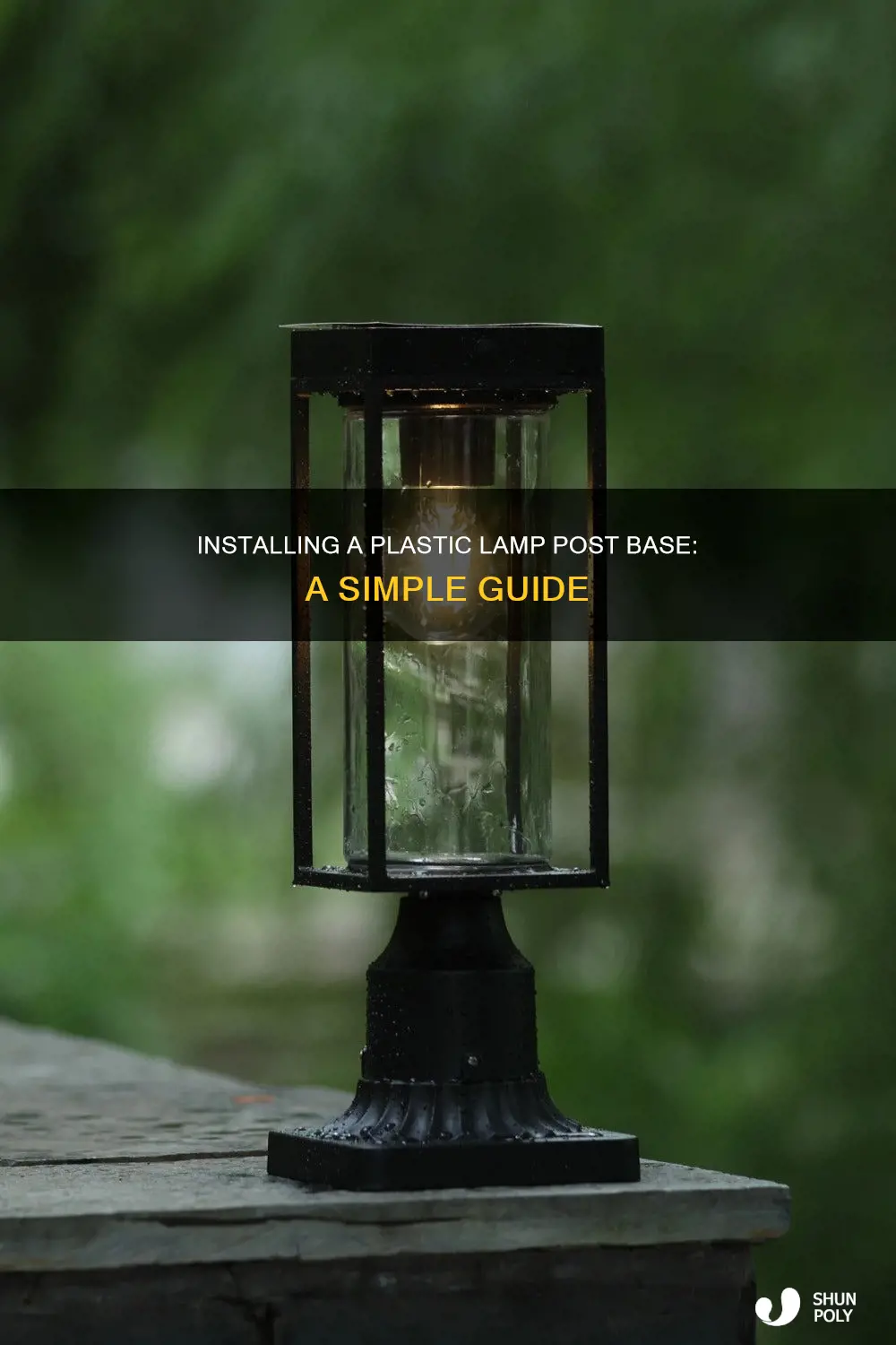 how to install plastic lamp post base