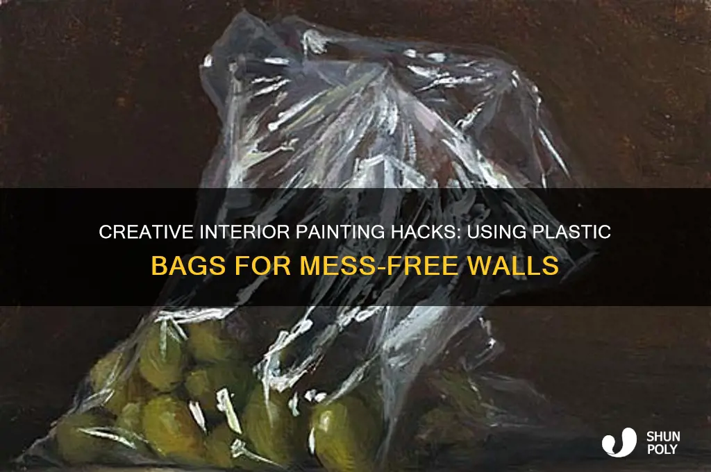 how to interior painting with plastic bags