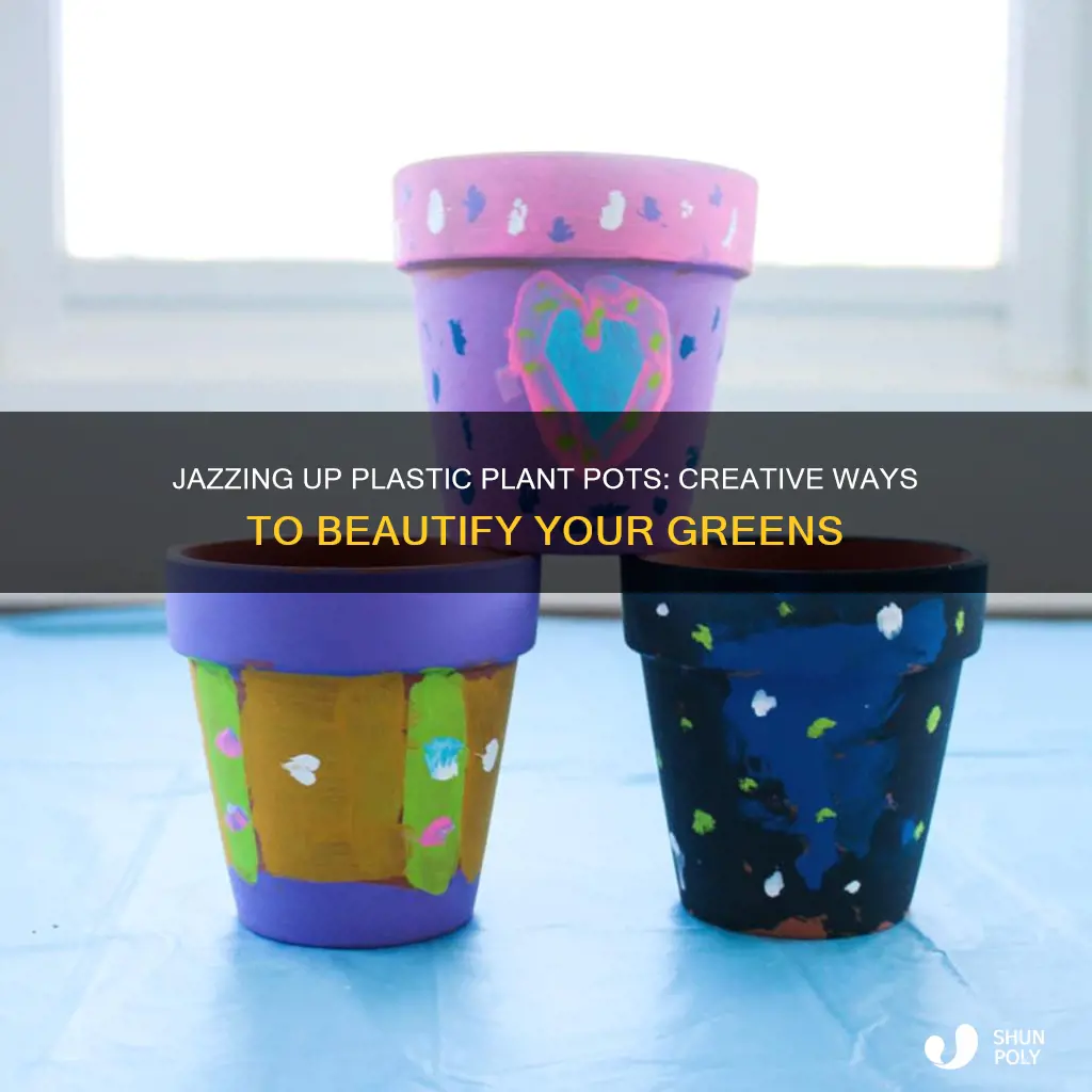 how to jazz up plastic plant pots