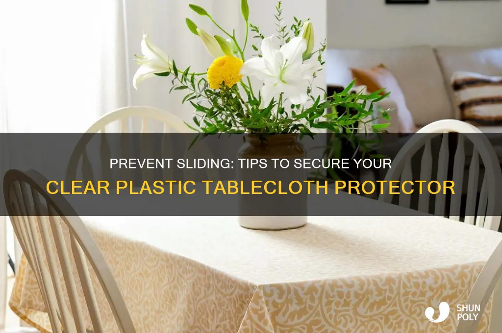 how to keep clear plastic table cloth protector from sliding