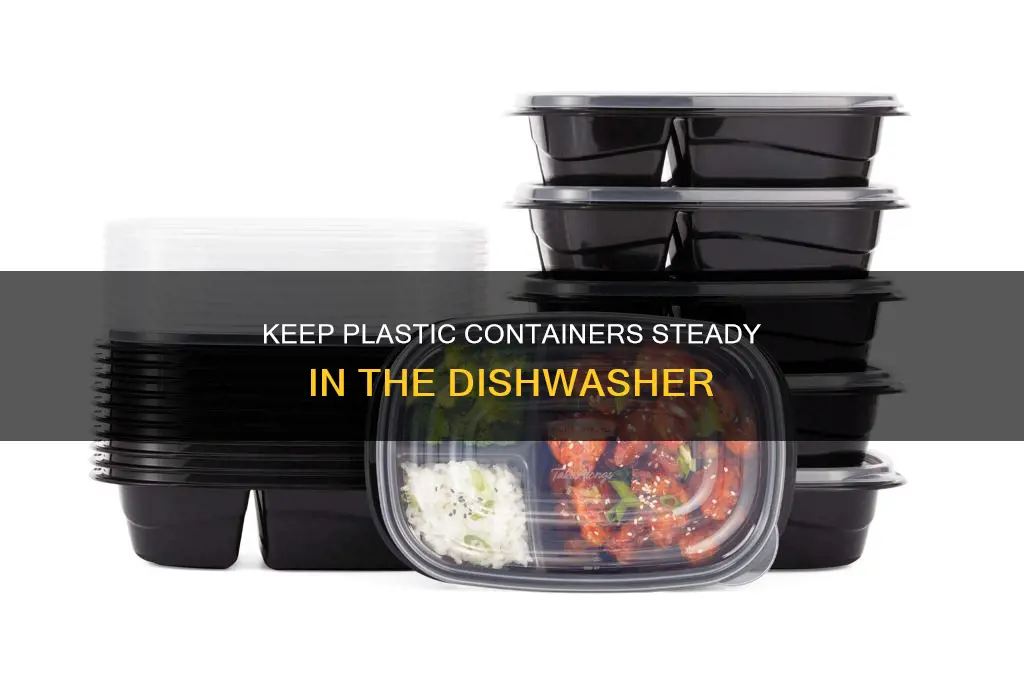 how to keep plastic containers from flipping in the dishwasher
