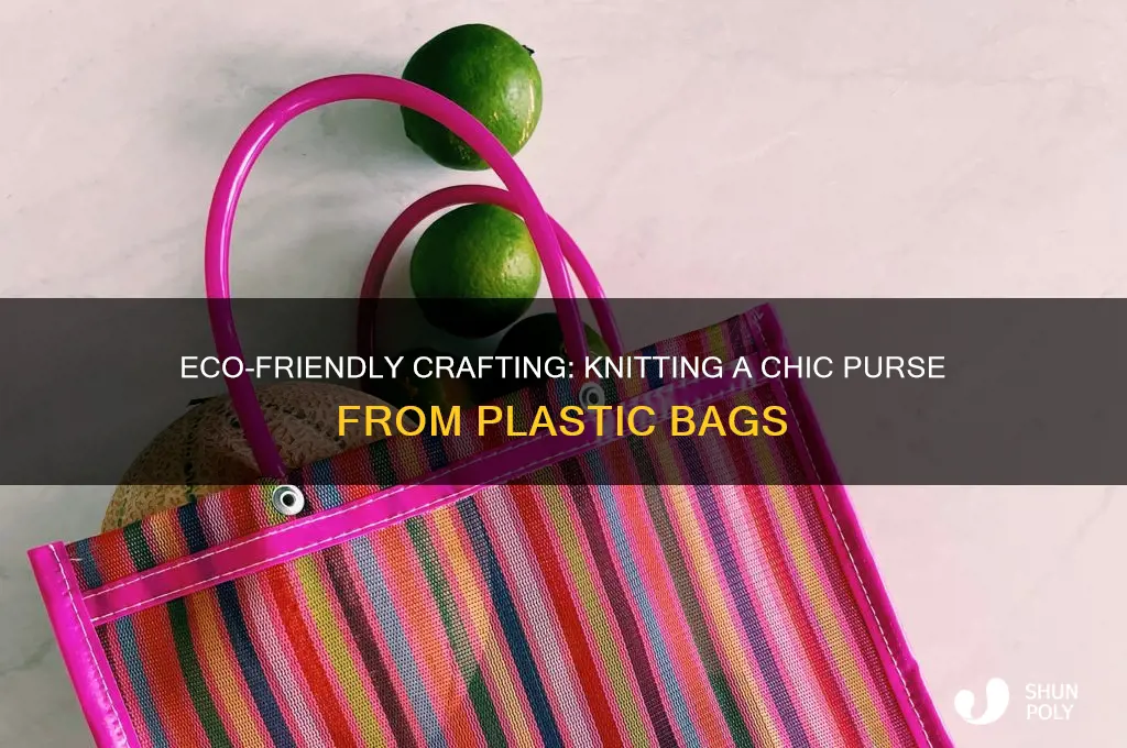 how to knit a plastic bag purse