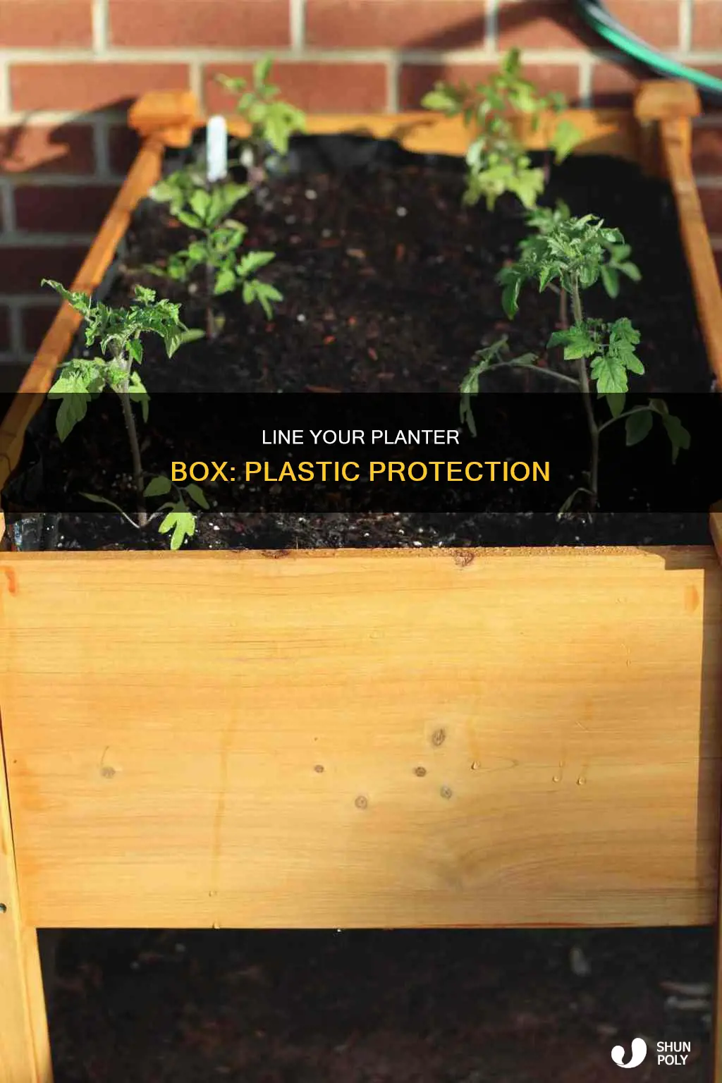 how to line planter box with plastic