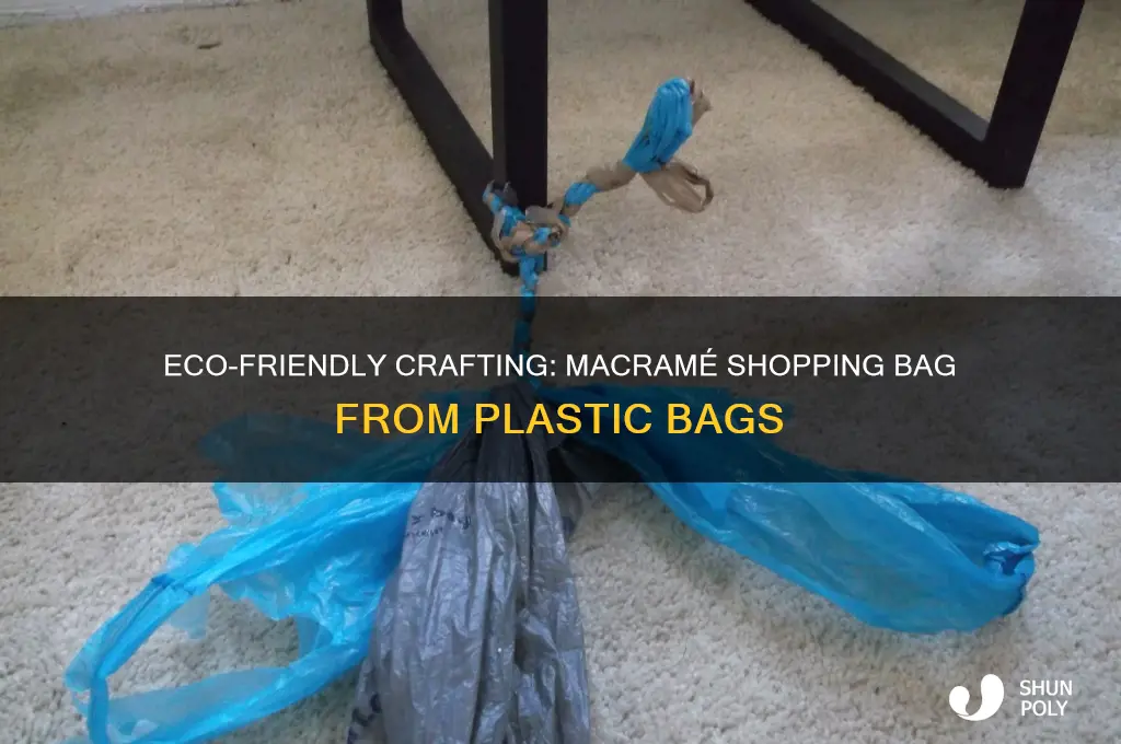 how to macrame shopping bag made with plastic bags