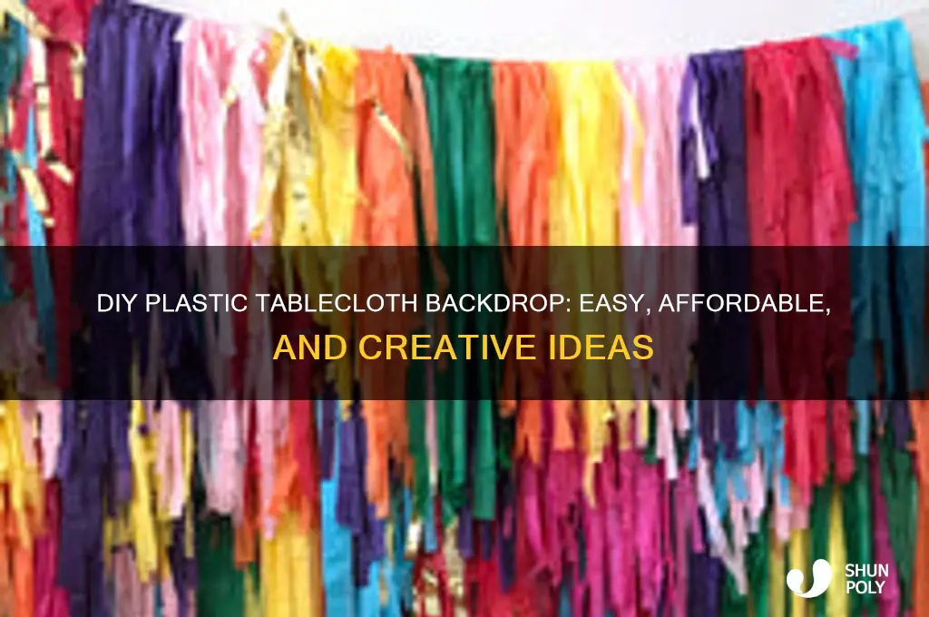 how to make a backdrop out of plastic tablecloths