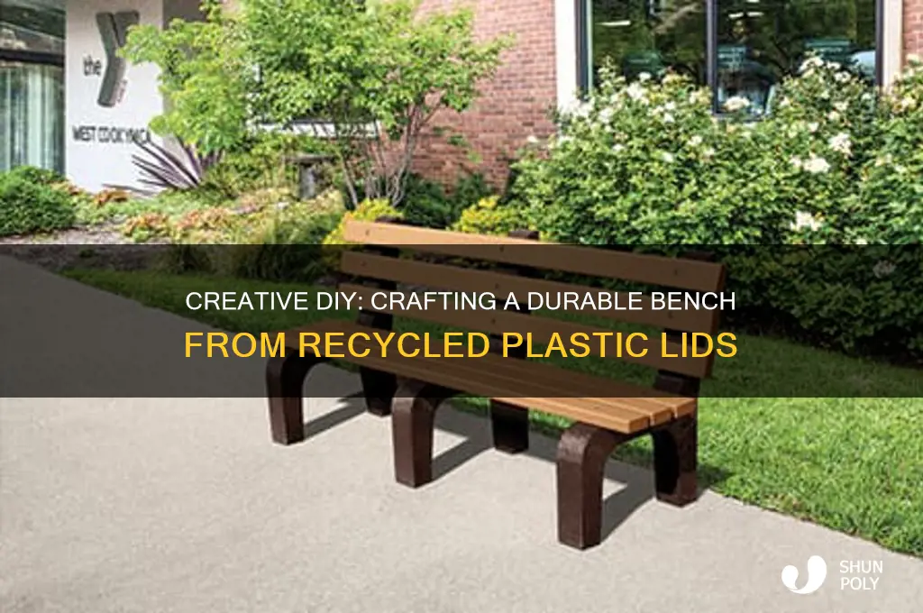 how to make a bench out of plastic lids