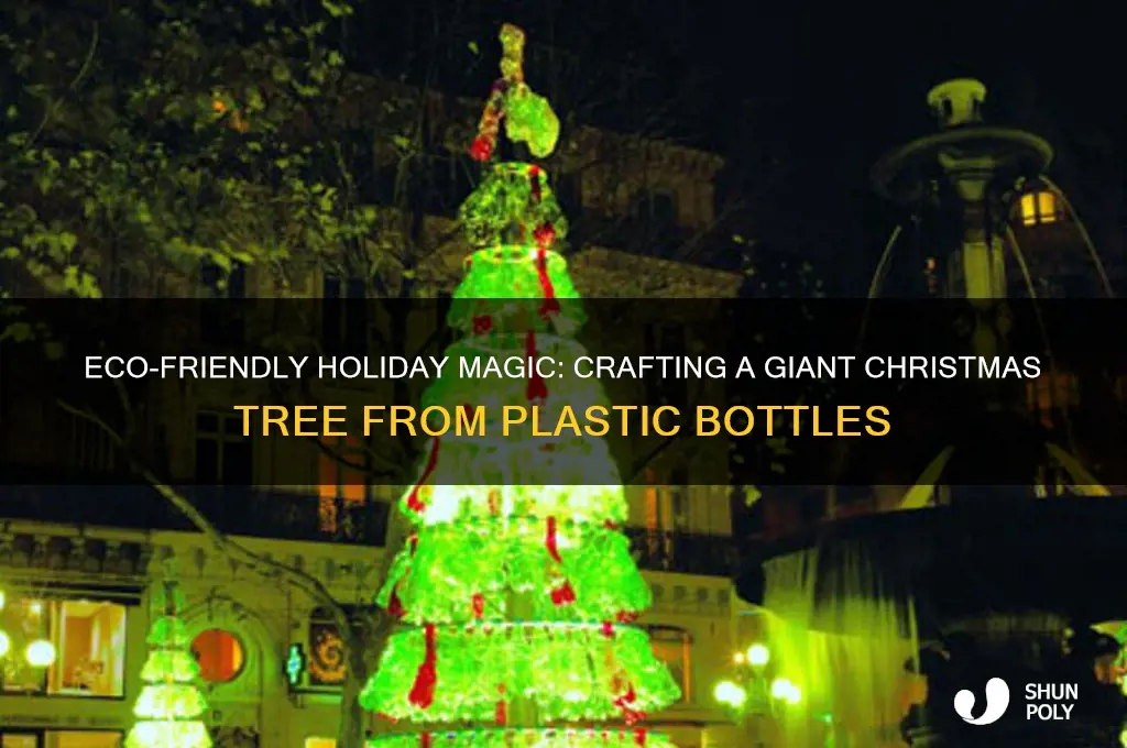 how to make a big christmas tree with plastic bottles