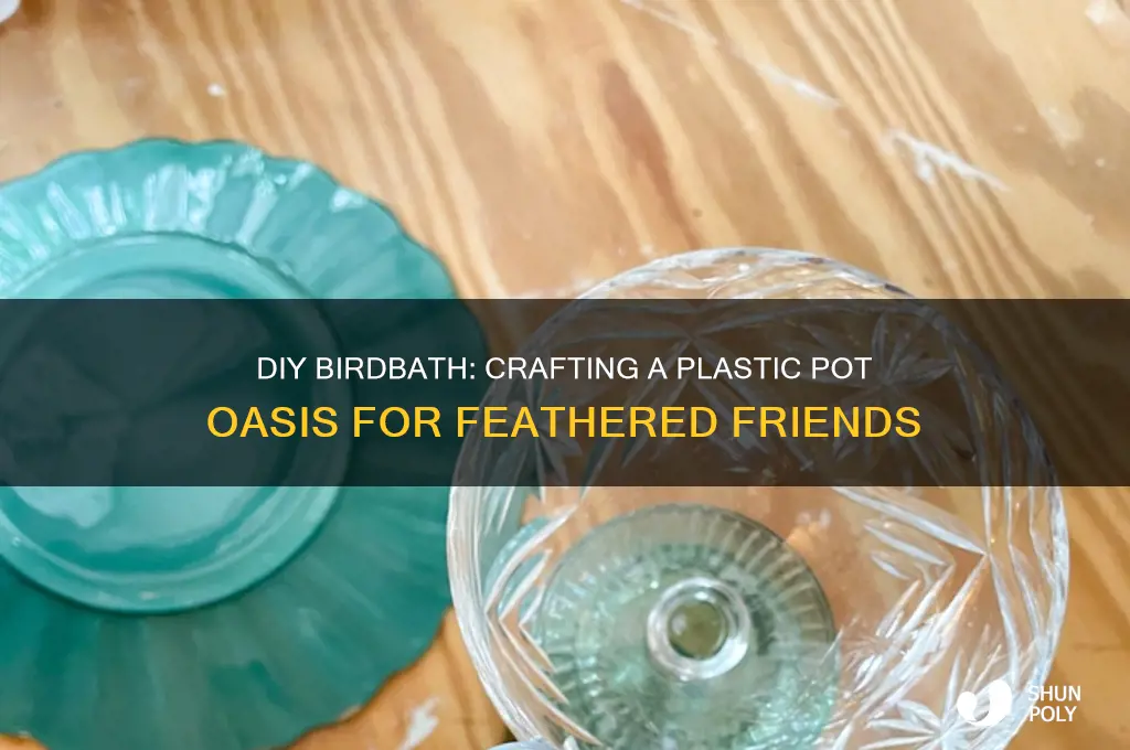 how to make a birdbath out of plastic pots