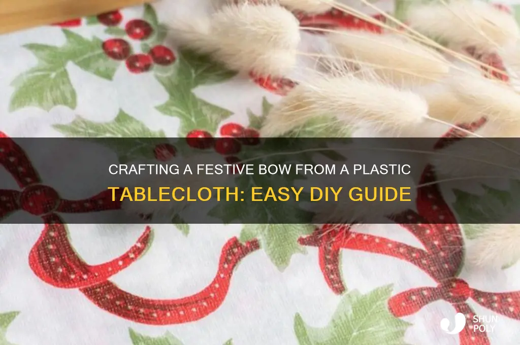 how to make a bow out of a plastic tablecloth