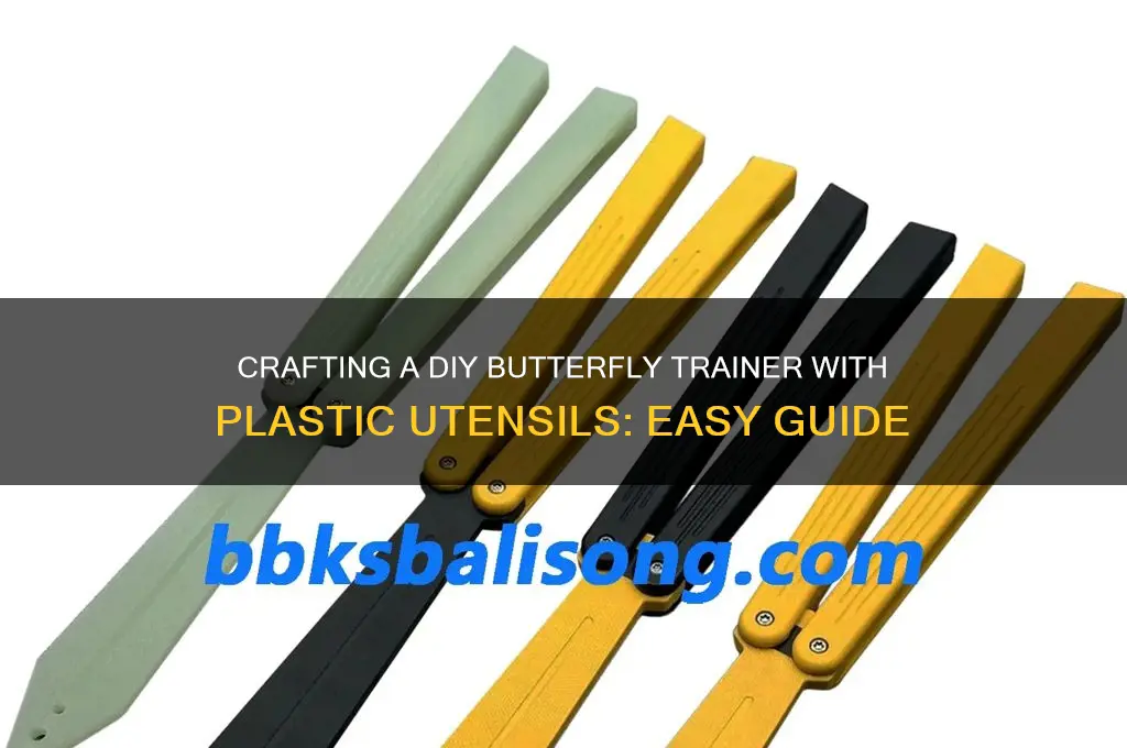 how to make a butterfly trainer out of plastic utensils