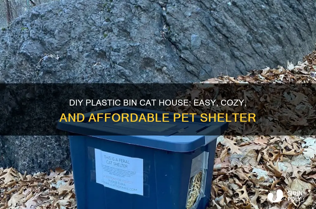 how to make a cat house out of plastic bins
