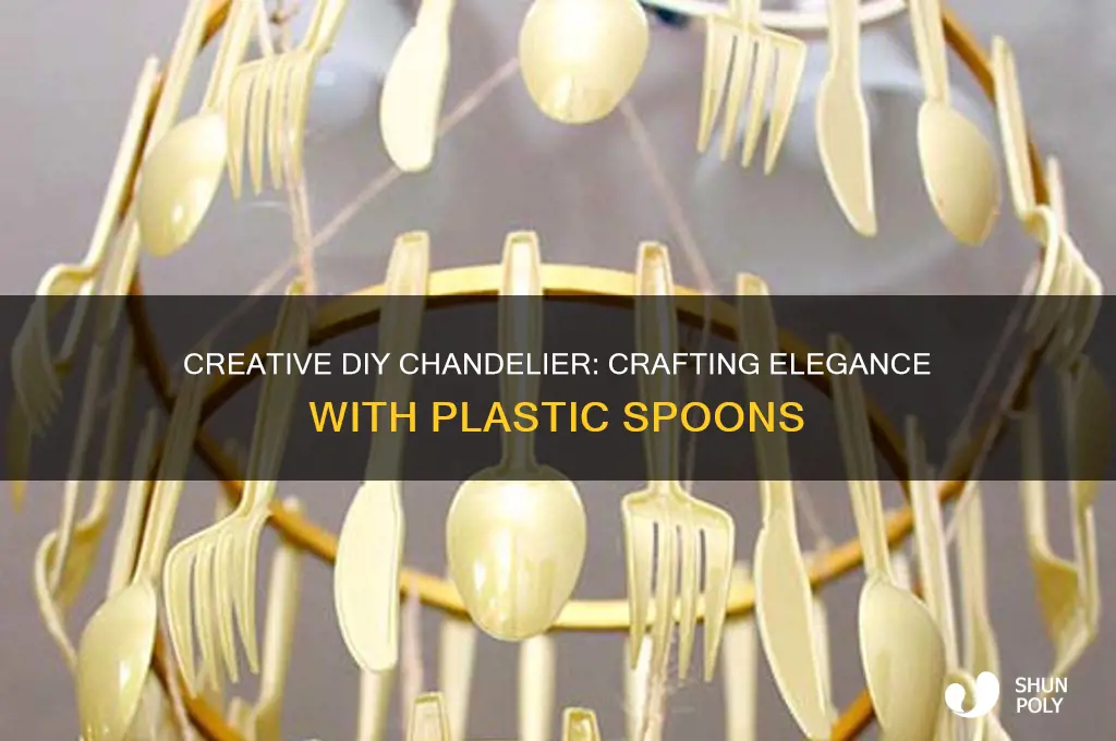 how to make a chandelier out of plastic spoons
