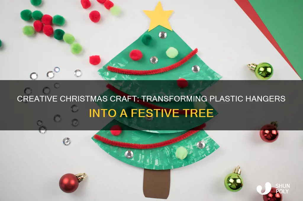 how to make a christmas tree out of plastic hangers