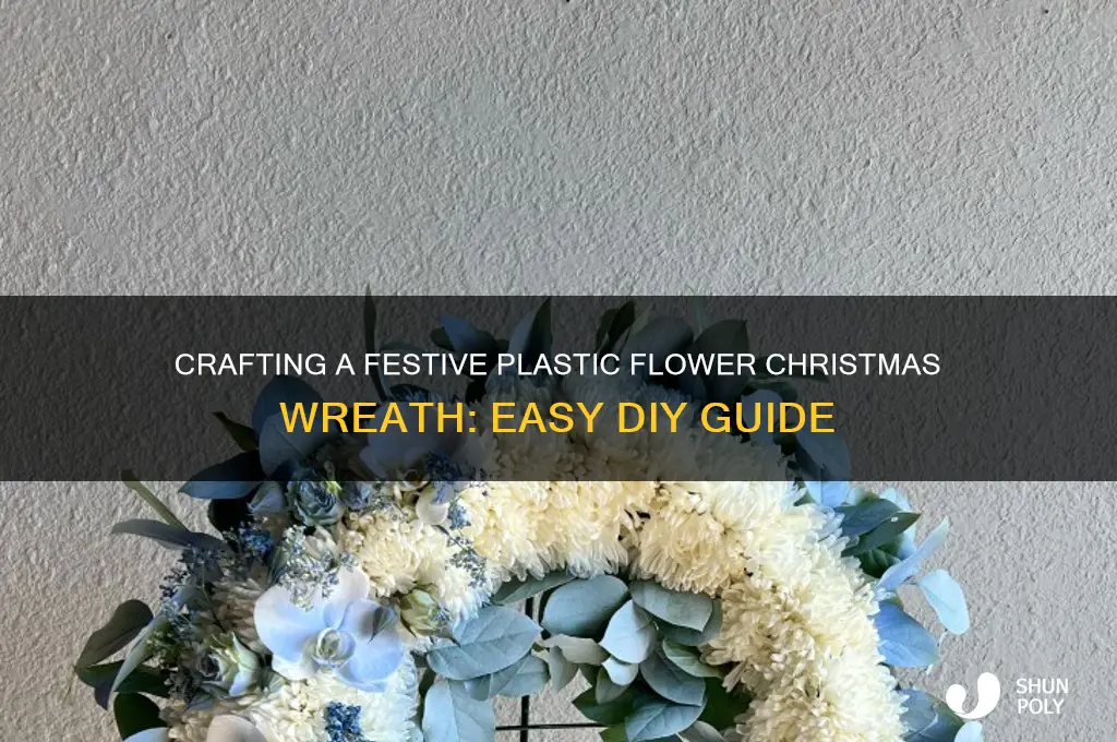 how to make a christmas wreath with plastic flowers