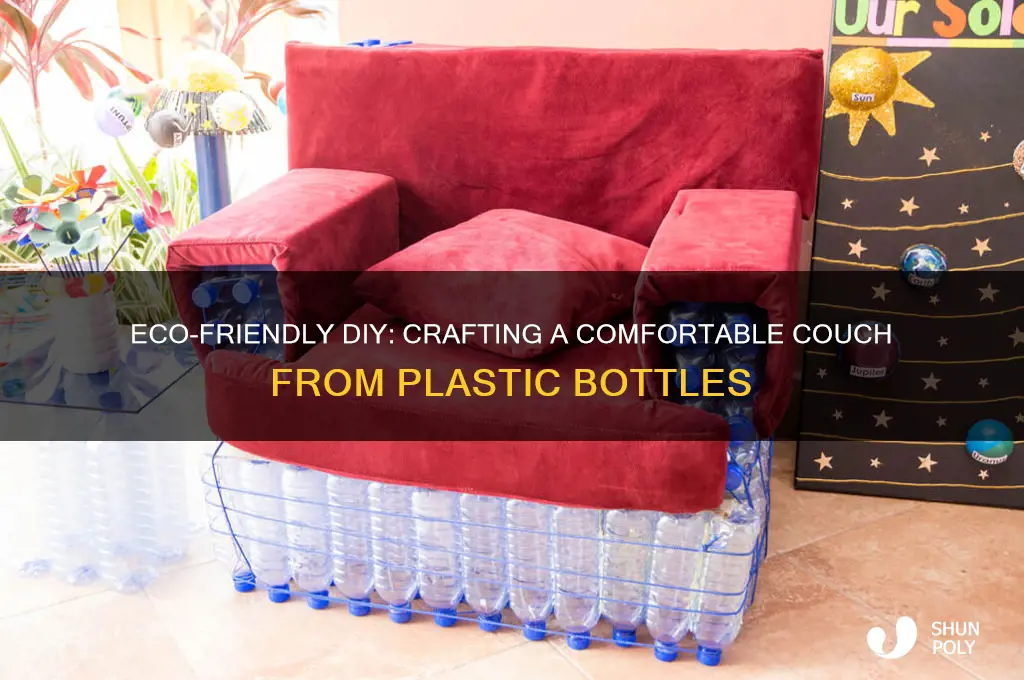 how to make a couch with plastic bottles